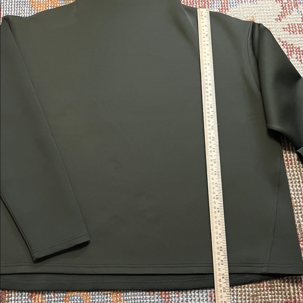 NWOT Aday Like a Boss Mock Neck Pullover Army Green Scuba Fabric Size XL - Picture 3 of 7